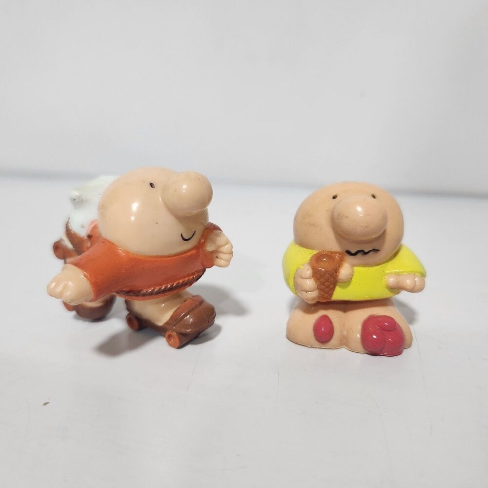 Ziggy Vtg 1981 Knickerbocker Toys PVC Rollerskates/Melted Ice Cream-2 Figurines